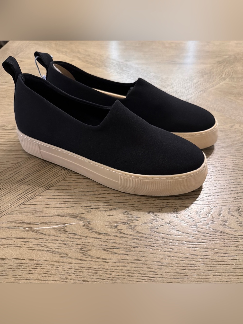 Aerosoles Womens Slip-On Platform Sneakers Blakely 9.5 Cream Man Made Material